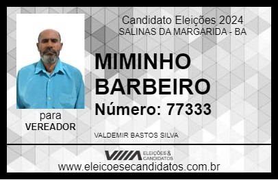 Candidato MIMINHO BARBEIRO 2024 - SALINAS DA MARGARIDA - Eleições