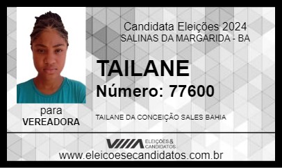 Candidato TAILANE 2024 - SALINAS DA MARGARIDA - Eleições