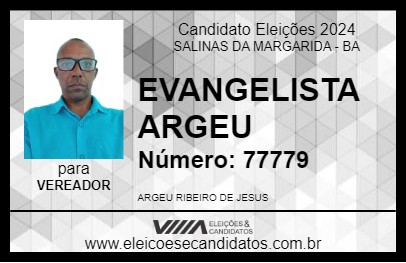 Candidato EVANGELISTA ARGEU 2024 - SALINAS DA MARGARIDA - Eleições