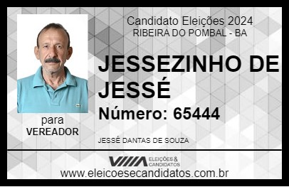 Candidato JESSEZINHO DE JESSÉ 2024 - RIBEIRA DO POMBAL - Eleições