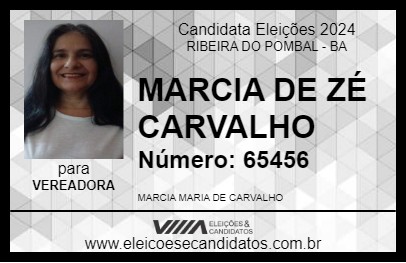 Candidato MARCIA DE ZÉ CARVALHO 2024 - RIBEIRA DO POMBAL - Eleições