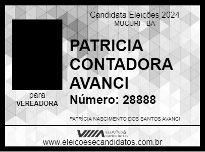 Candidato PATRICIA CONTADORA AVANCI 2024 - MUCURI - Eleições