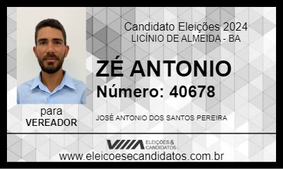 Candidato ZÉ ANTONIO 2024 - LICÍNIO DE ALMEIDA - Eleições