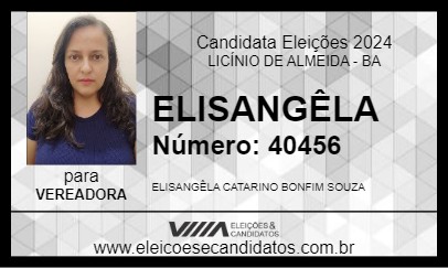 Candidato ELISANGÊLA 2024 - LICÍNIO DE ALMEIDA - Eleições