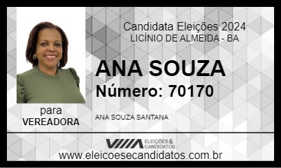 Candidato ANA SOUZA 2024 - LICÍNIO DE ALMEIDA - Eleições