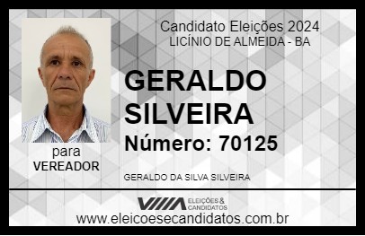 Candidato GERALDO SILVEIRA 2024 - LICÍNIO DE ALMEIDA - Eleições