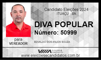 Candidato DIVA POPULAR 2024 - ITUAÇU - Eleições