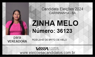 Candidato ZINHA MELO 2024 - CARINHANHA - Eleições