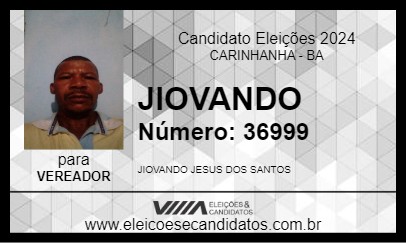 Candidato JIOVANDO 2024 - CARINHANHA - Eleições