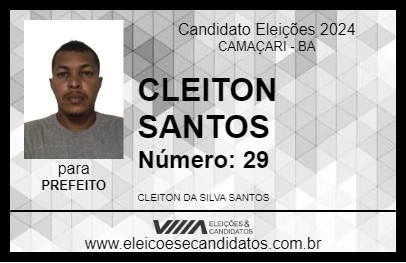 Candidato CLEITON SANTOS 2024 - CAMAÇARI - Eleições