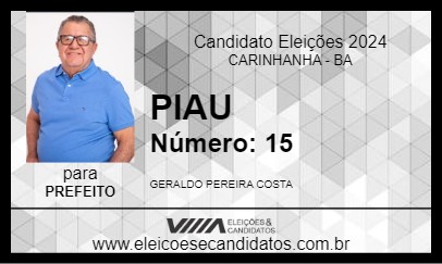 Candidato PIAU 2024 - CARINHANHA - Eleições