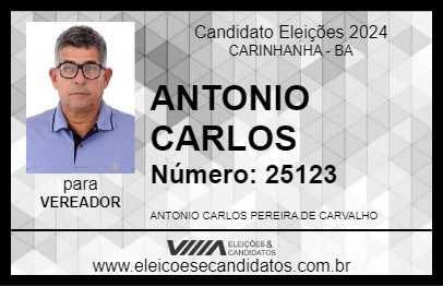 Candidato ANTONIO CARLOS 2024 - CARINHANHA - Eleições