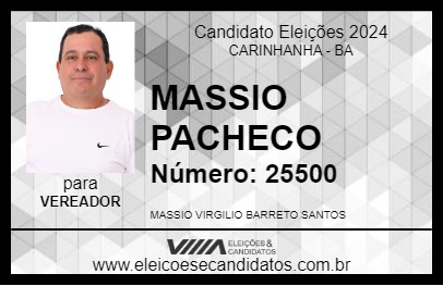 Candidato MASSIO PACHECO 2024 - CARINHANHA - Eleições