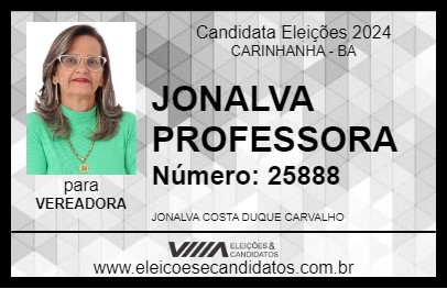 Candidato JONALVA PROFESSORA 2024 - CARINHANHA - Eleições