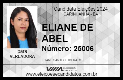 Candidato ELIANE DE ABEL 2024 - CARINHANHA - Eleições