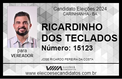 Candidato RICARDINHO DOS TECLADOS 2024 - CARINHANHA - Eleições