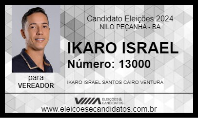 Candidato IKARO ISRAEL 2024 - NILO PEÇANHA - Eleições