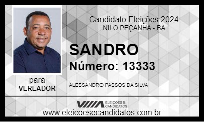 Candidato SANDRO 2024 - NILO PEÇANHA - Eleições