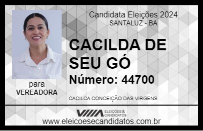 Candidato CACILDA DE SEU GÓ 2024 - SANTALUZ - Eleições