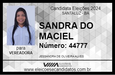 Candidato SANDRA DO MACIEL 2024 - SANTALUZ - Eleições