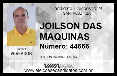 Candidato JOILSON DAS MAQUINAS 2024 - SANTALUZ - Eleições