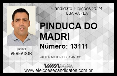 Candidato PINDUCA DO MADRI 2024 - UBAÍRA - Eleições