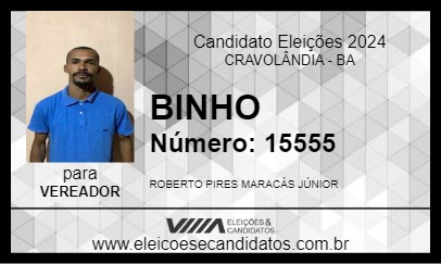 Candidato BINHO 2024 - CRAVOLÂNDIA - Eleições