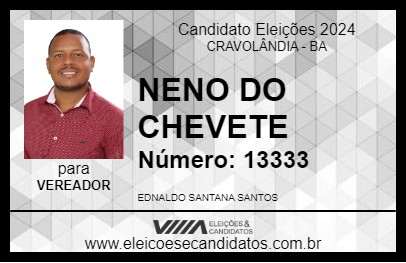 Candidato NENO DO CHEVETE 2024 - CRAVOLÂNDIA - Eleições