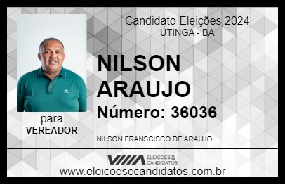 Candidato NILSON ARAUJO 2024 - UTINGA - Eleições