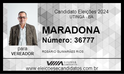 Candidato MARADONA 2024 - UTINGA - Eleições