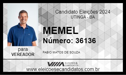 Candidato MEMEL 2024 - UTINGA - Eleições