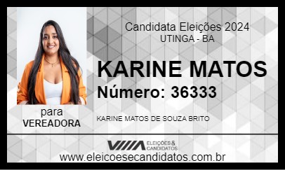 Candidato KARINE MATOS 2024 - UTINGA - Eleições