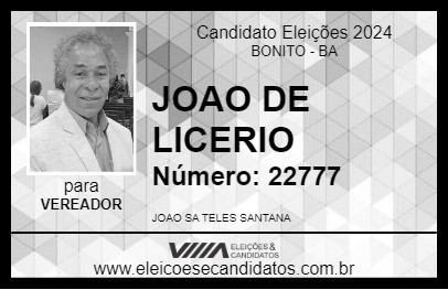 Candidato JOAO DE LICERIO 2024 - BONITO - Eleições