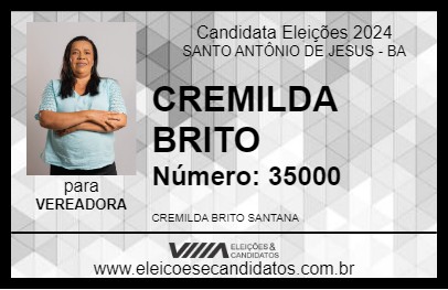 Candidato CREMILDA BRITO 2024 - SANTO ANTÔNIO DE JESUS - Eleições