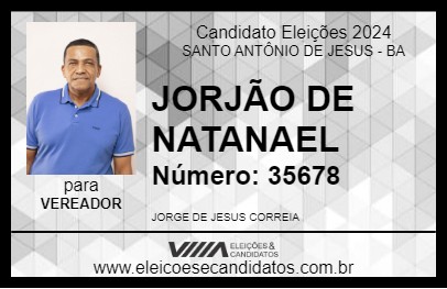 Candidato JORJÃO DE NATANAEL 2024 - SANTO ANTÔNIO DE JESUS - Eleições