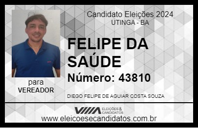 Candidato FELIPE DA SAÚDE 2024 - UTINGA - Eleições