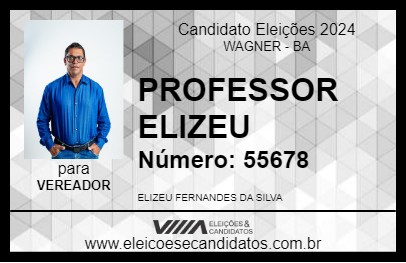 Candidato PROFESSOR ELIZEU 2024 - WAGNER - Eleições