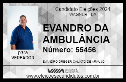 Candidato EVANDRO DA AMBULÂNCIA 2024 - WAGNER - Eleições