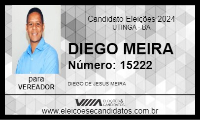 Candidato DIEGO MEIRA 2024 - UTINGA - Eleições