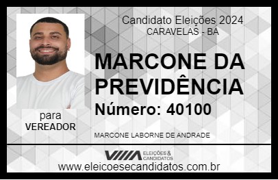 Candidato MARCONE DA PREVIDÊNCIA 2024 - CARAVELAS - Eleições