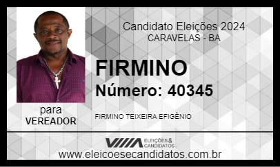 Candidato FIRMINO 2024 - CARAVELAS - Eleições