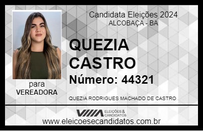 Candidato QUEZIA CASTRO 2024 - ALCOBAÇA - Eleições