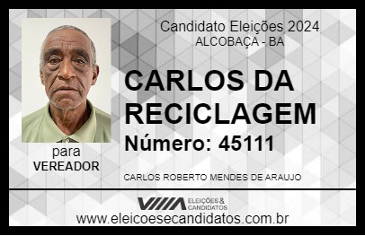 Candidato CARLOS DA RECICLAGEM 2024 - ALCOBAÇA - Eleições