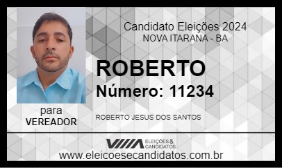 Candidato ROBERTO 2024 - NOVA ITARANA - Eleições