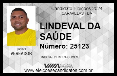 Candidato LINDEVAL DA SAÚDE 2024 - CARAVELAS - Eleições