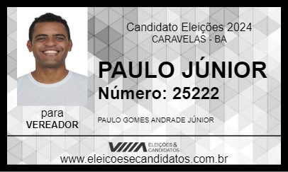 Candidato PAULO JÚNIOR 2024 - CARAVELAS - Eleições