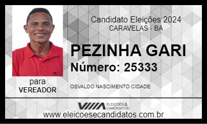 Candidato PEZINHA GARI 2024 - CARAVELAS - Eleições