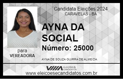 Candidato AYNA DA SOCIAL 2024 - CARAVELAS - Eleições