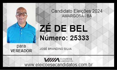 Candidato ZÉ DE BEL 2024 - AMARGOSA - Eleições