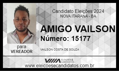 Candidato AMIGO VAILSON 2024 - NOVA ITARANA - Eleições